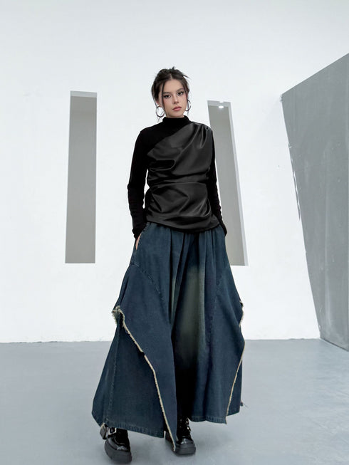 Frayed Flare Wide Pants
